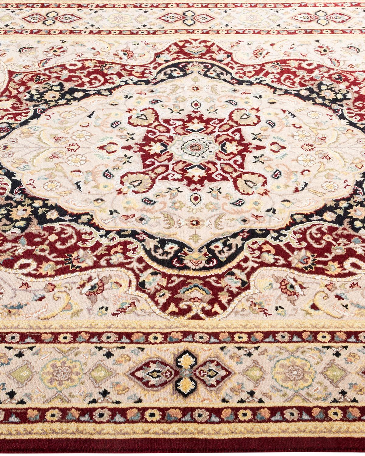 Handgeknpfter traditioneller orientalischer Mogul-Teppich in Rot, Unikat im Zustand „Neu“ im Angebot in Norwalk, CT
