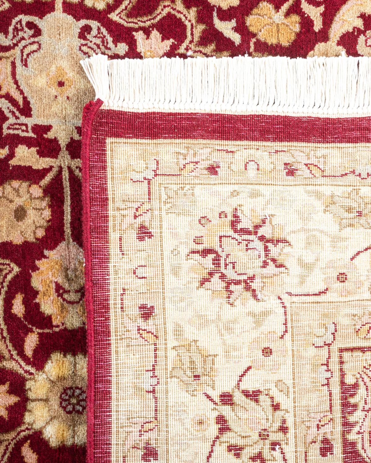 Alfombra única anudada a mano tradicional oriental Mogul roja Siglo XXI y contemporáneo en venta