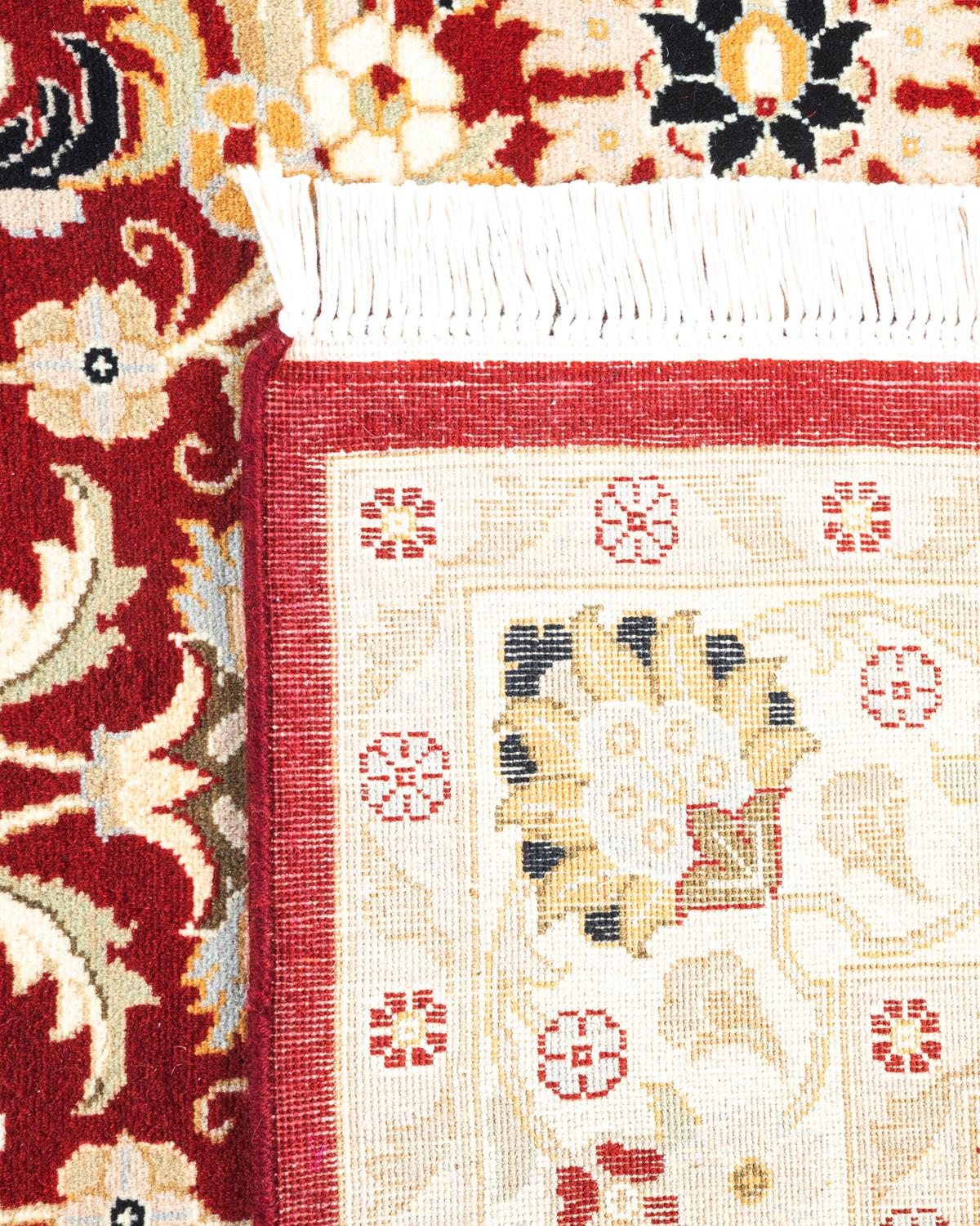 Handgeknpfter traditioneller orientalischer Mogul-Teppich in Rot, Unikat (21. Jahrhundert und zeitgenössisch) im Angebot
