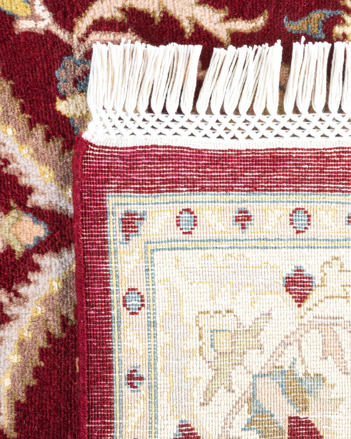 Handgeknpfter traditioneller orientalischer Mogul-Teppich in Rot, Unikat (21. Jahrhundert und zeitgenössisch) im Angebot