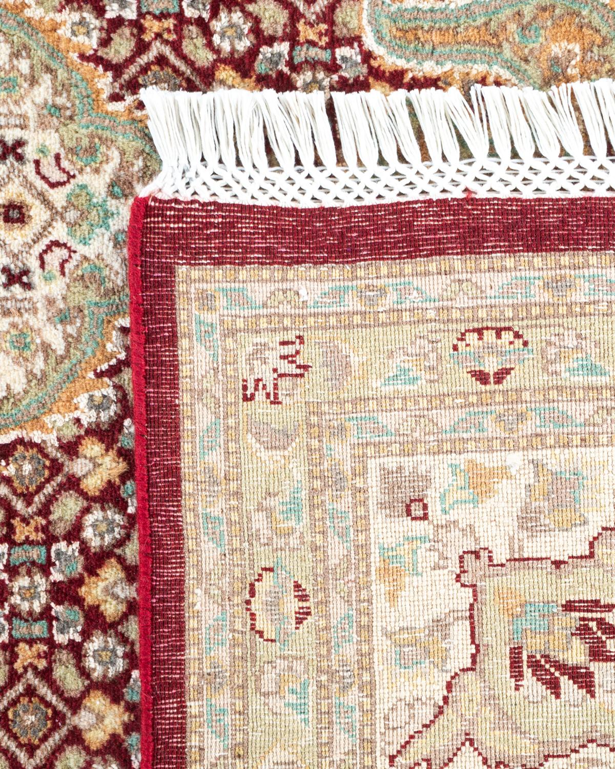 Handgeknpfter traditioneller orientalischer Mogul-Teppich in Rot, Unikat (21. Jahrhundert und zeitgenössisch) im Angebot