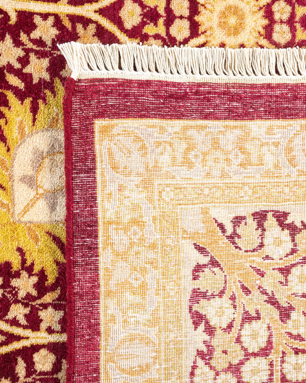 Handgeknpfter traditioneller orientalischer Mogul-Teppich in Rot, Unikat (21. Jahrhundert und zeitgenössisch) im Angebot