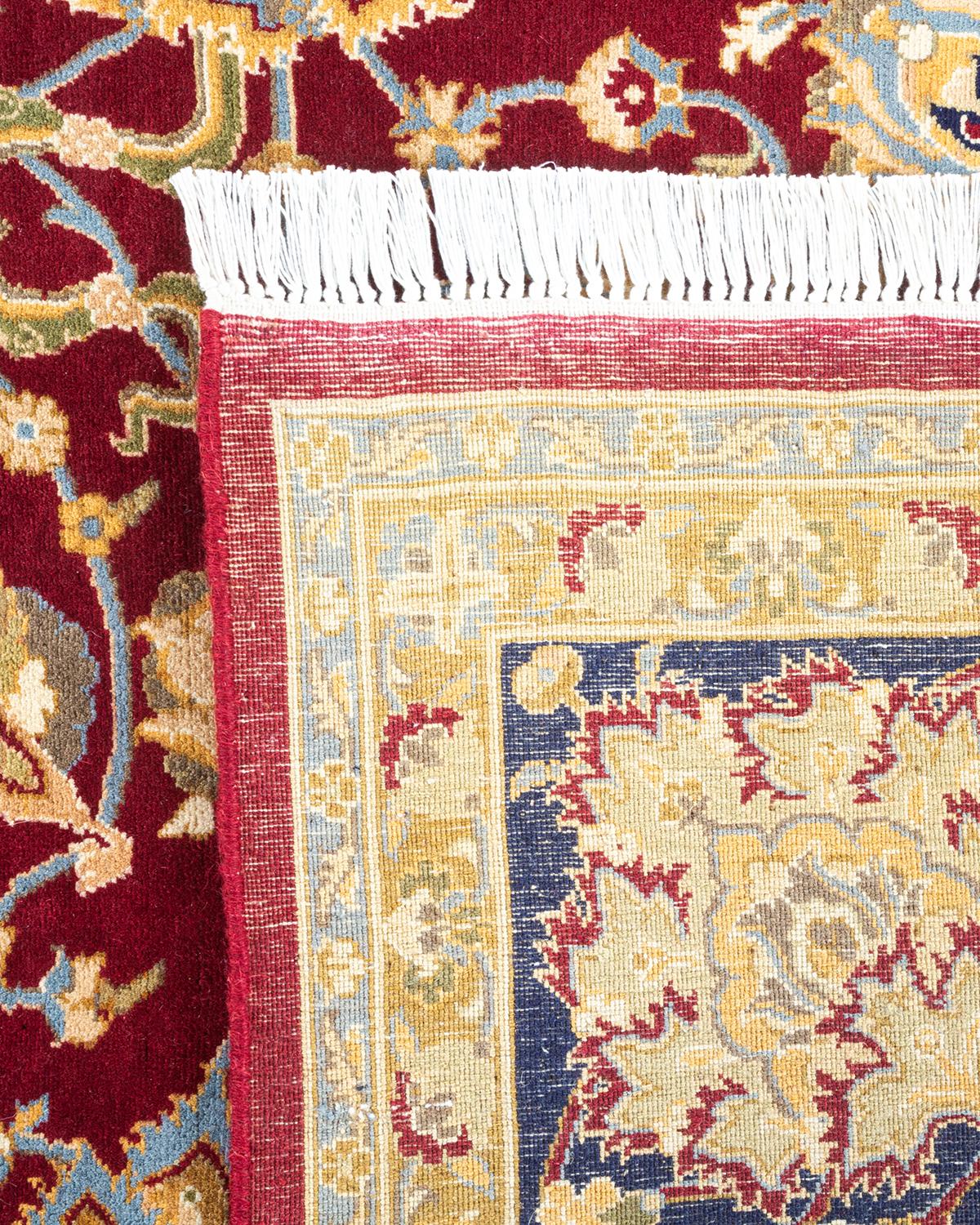 Handgeknpfter traditioneller orientalischer Mogul-Teppich in Rot, Unikat (21. Jahrhundert und zeitgenössisch) im Angebot
