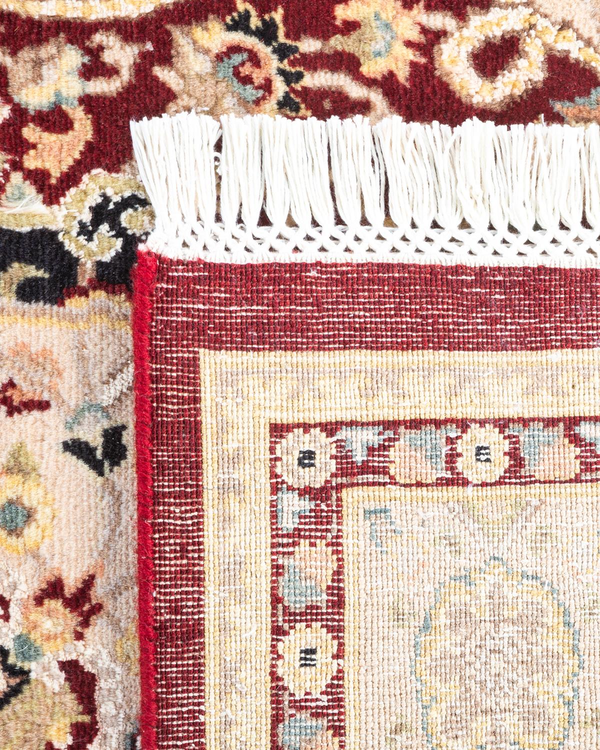 Handgeknpfter traditioneller orientalischer Mogul-Teppich in Rot, Unikat (21. Jahrhundert und zeitgenössisch) im Angebot