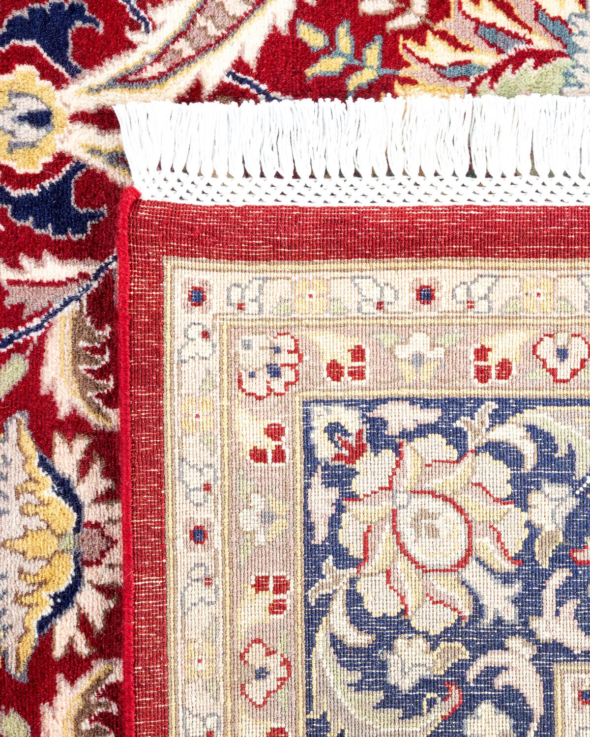 Handgeknpfter traditioneller orientalischer Mogul-Teppich in Rot, Unikat (21. Jahrhundert und zeitgenössisch) im Angebot