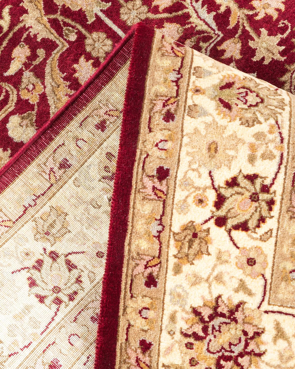 Alfombra única anudada a mano tradicional oriental Mogul roja Lana en venta