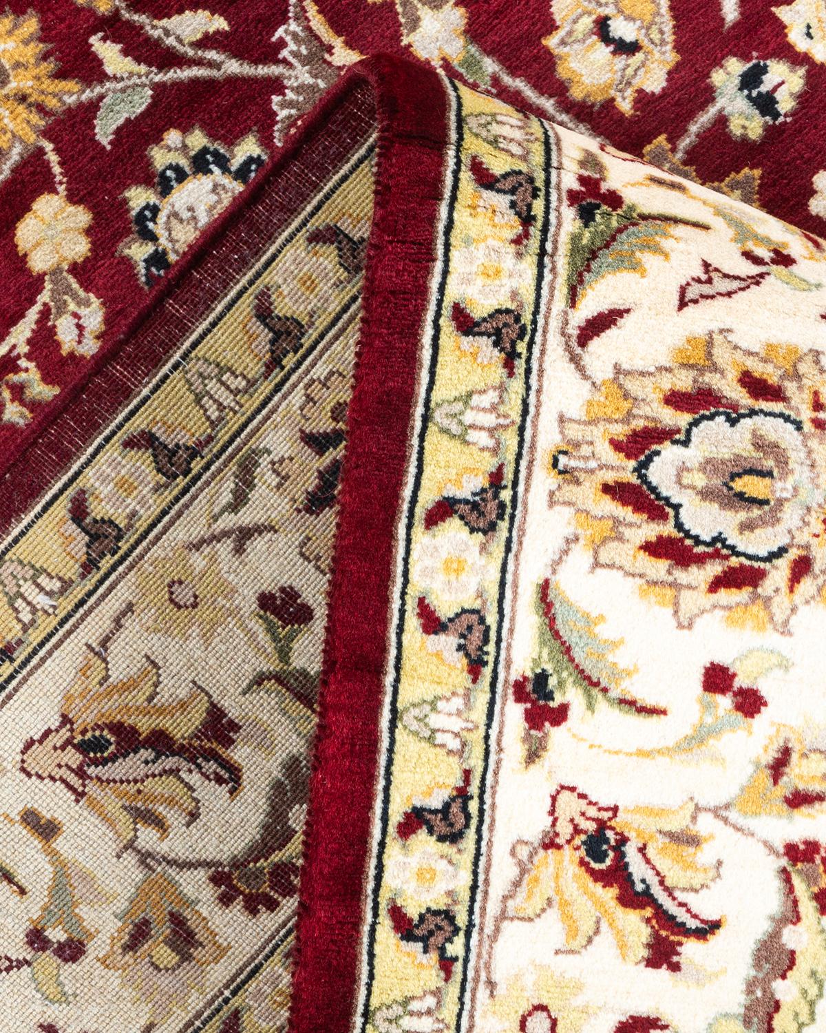Handgeknpfter traditioneller orientalischer Mogul-Teppich in Rot, Unikat (Wolle) im Angebot