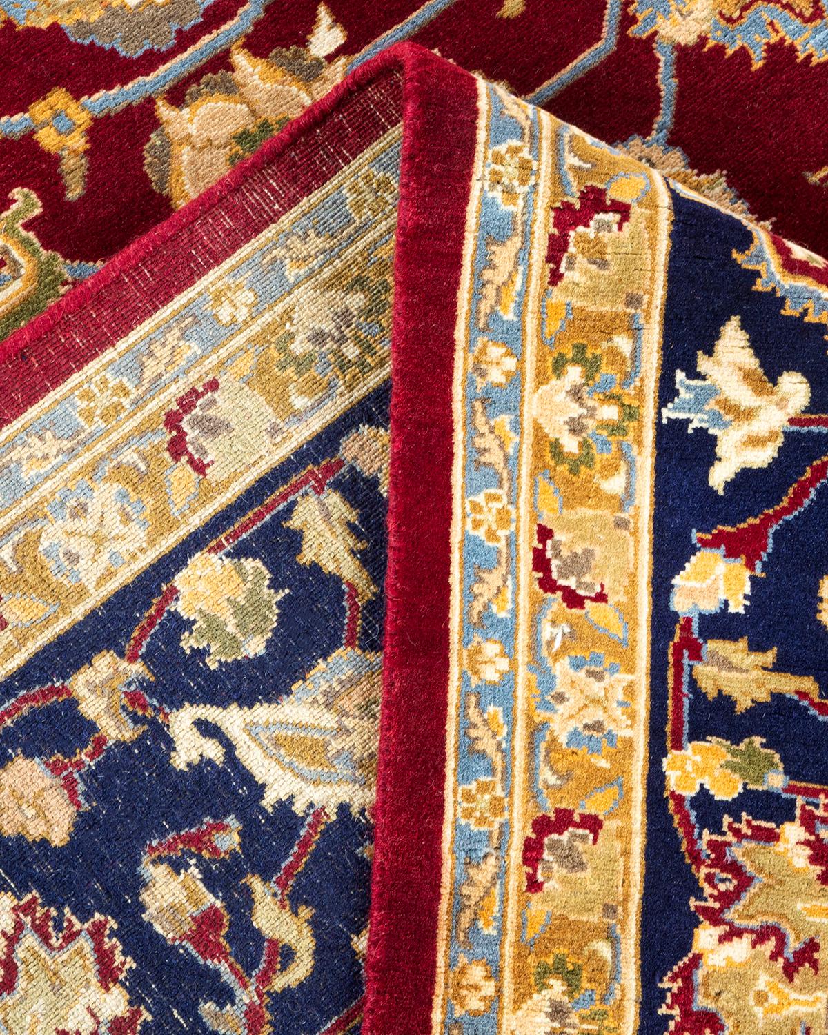 Handgeknpfter traditioneller orientalischer Mogul-Teppich in Rot, Unikat (Wolle) im Angebot