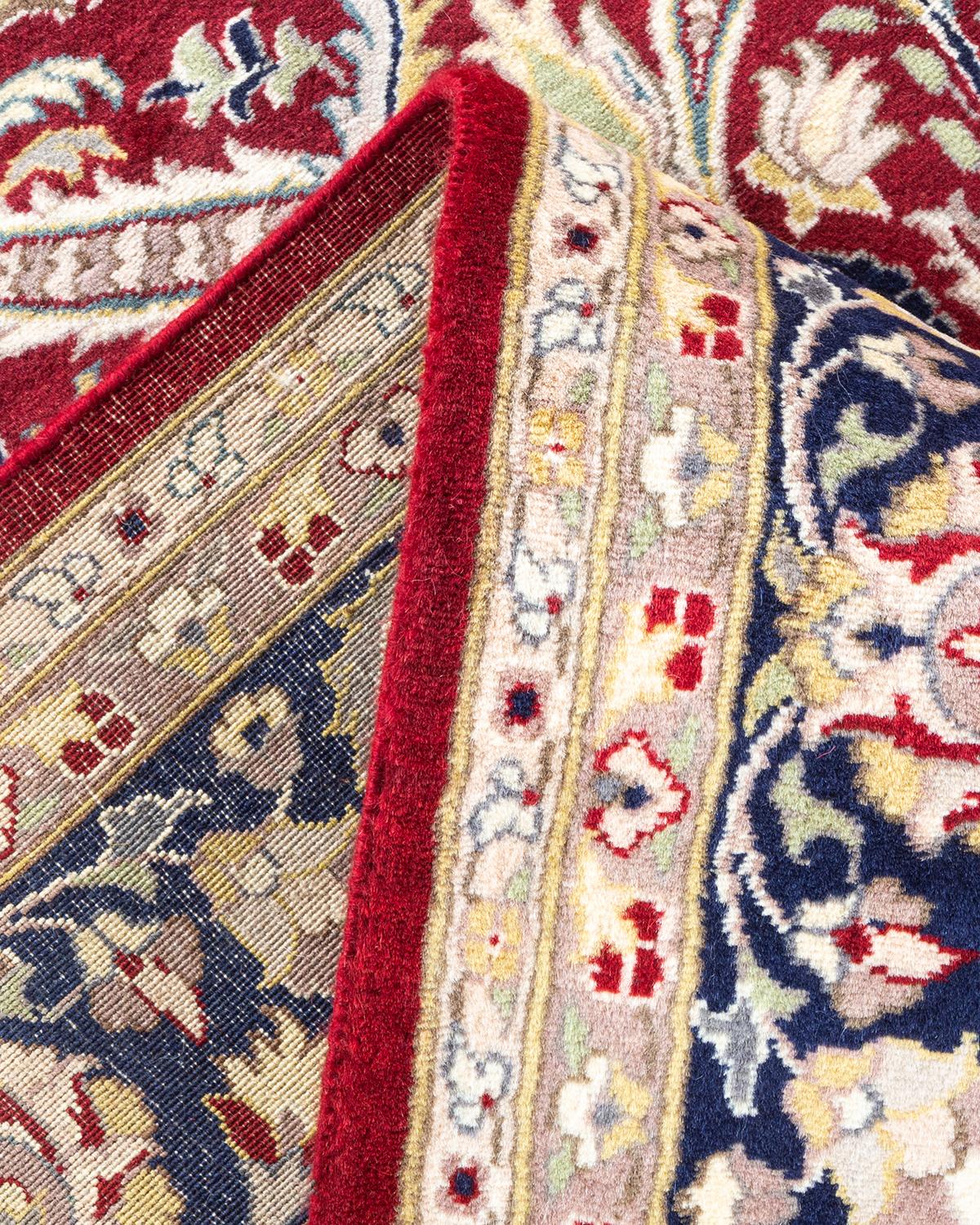 Handgeknpfter traditioneller orientalischer Mogul-Teppich in Rot, Unikat (Wolle) im Angebot