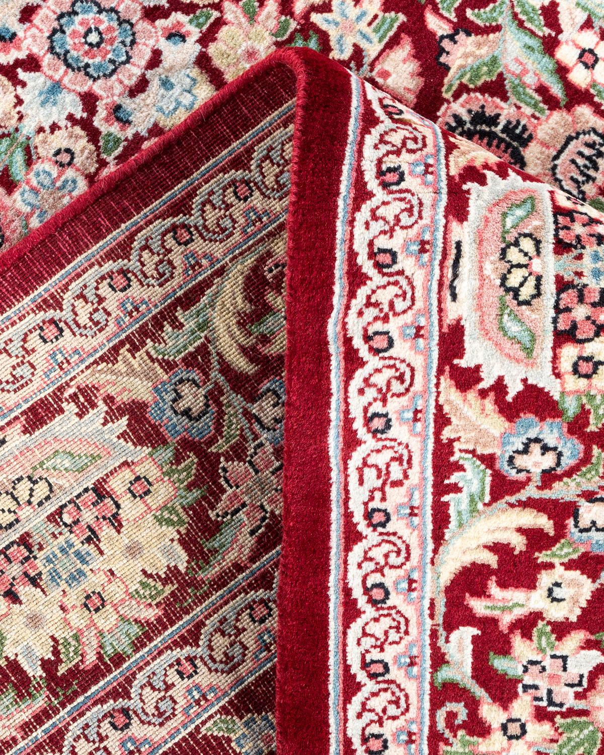 Handgeknpfter traditioneller orientalischer Mogul-Teppich in Rot, Unikat (Wolle) im Angebot