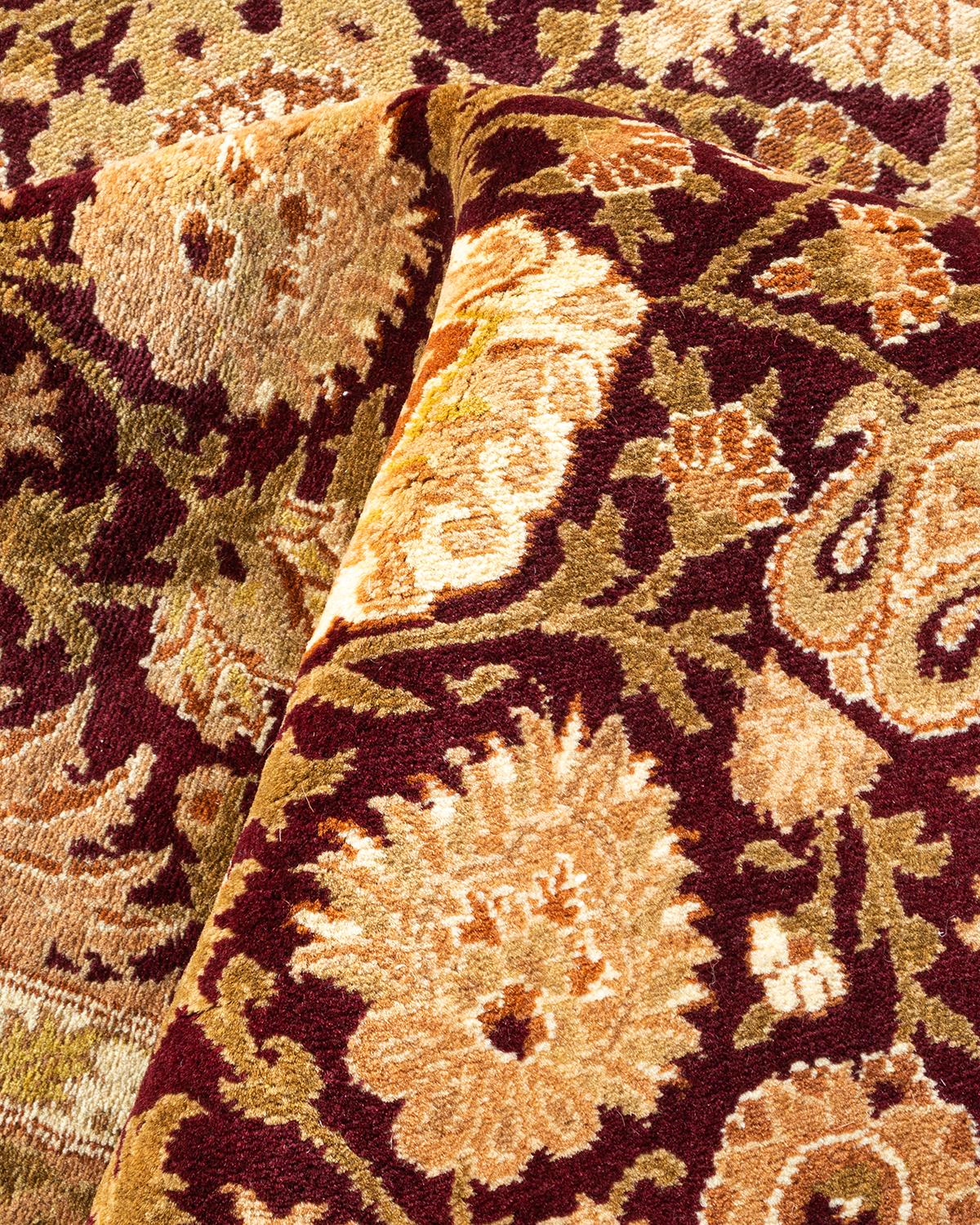 Handgeknpfter traditioneller orientalischer Mogul-Teppich in Rot, Unikat im Angebot 1