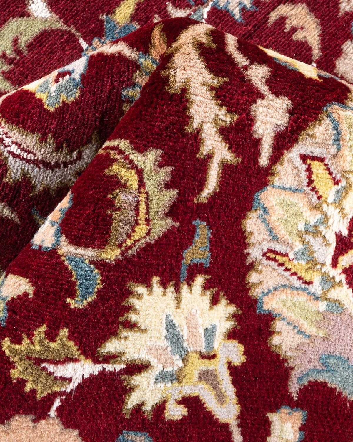 Handgeknpfter traditioneller orientalischer Mogul-Teppich in Rot, Unikat im Angebot 1