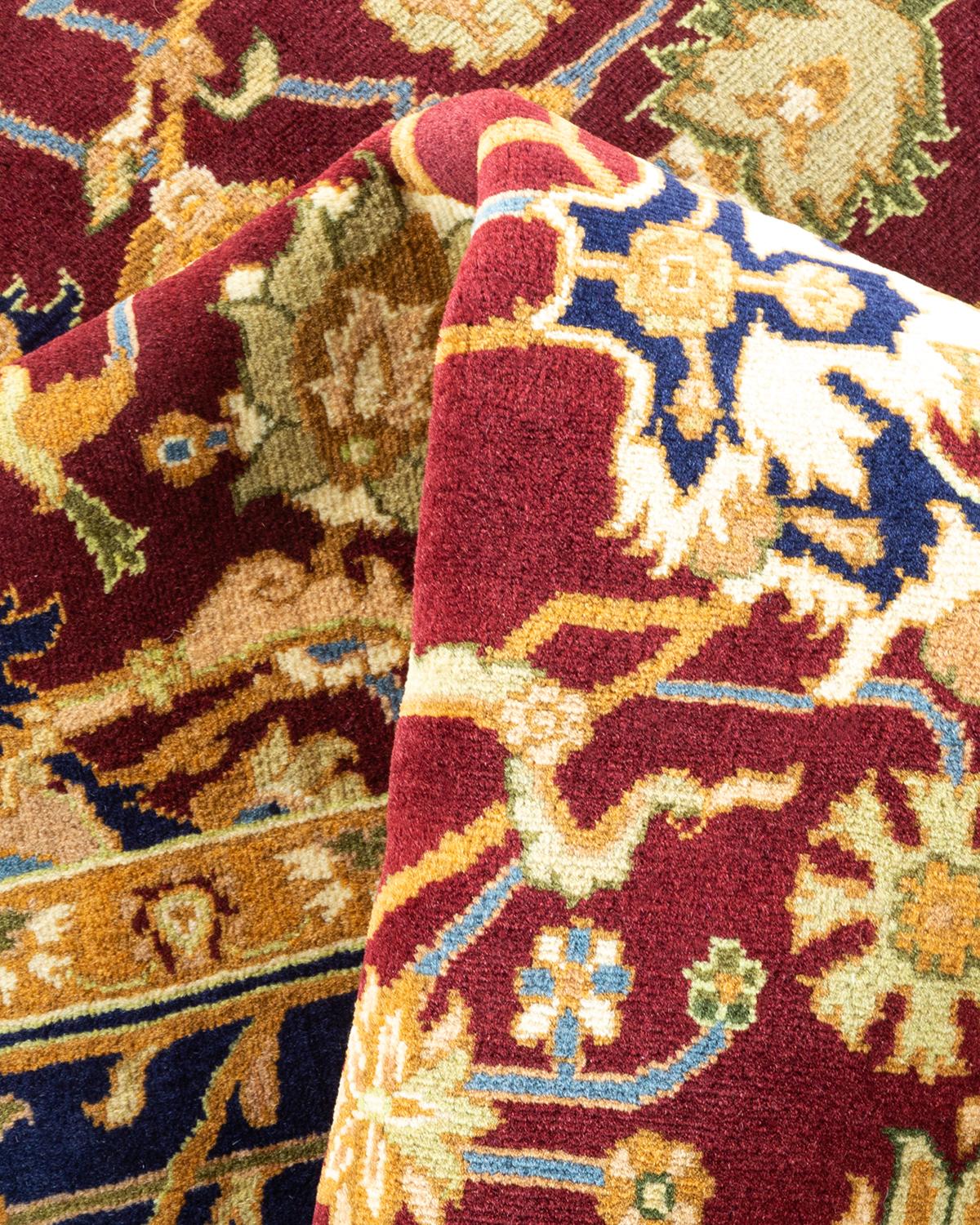 Tappeto tradizionale orientale Mogul rosso, annodato a mano, One of Kind in vendita 1