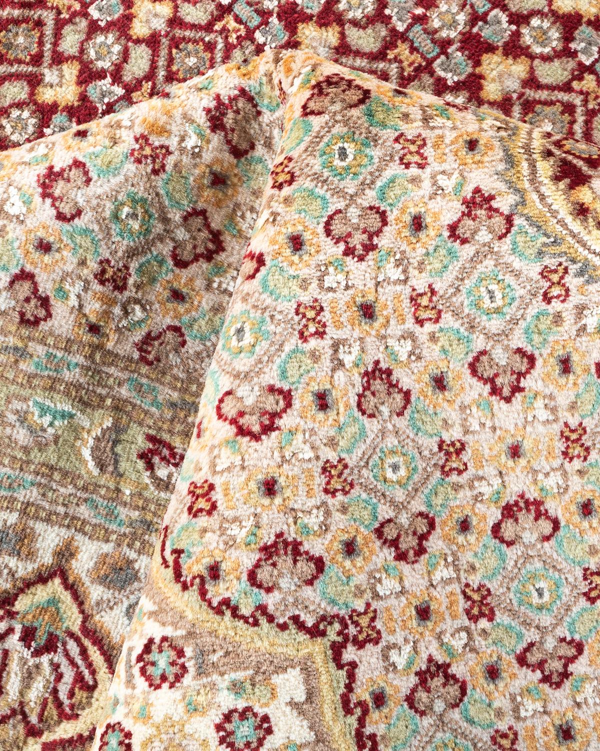 Handgeknpfter traditioneller orientalischer Mogul-Teppich in Rot, Unikat im Angebot 1