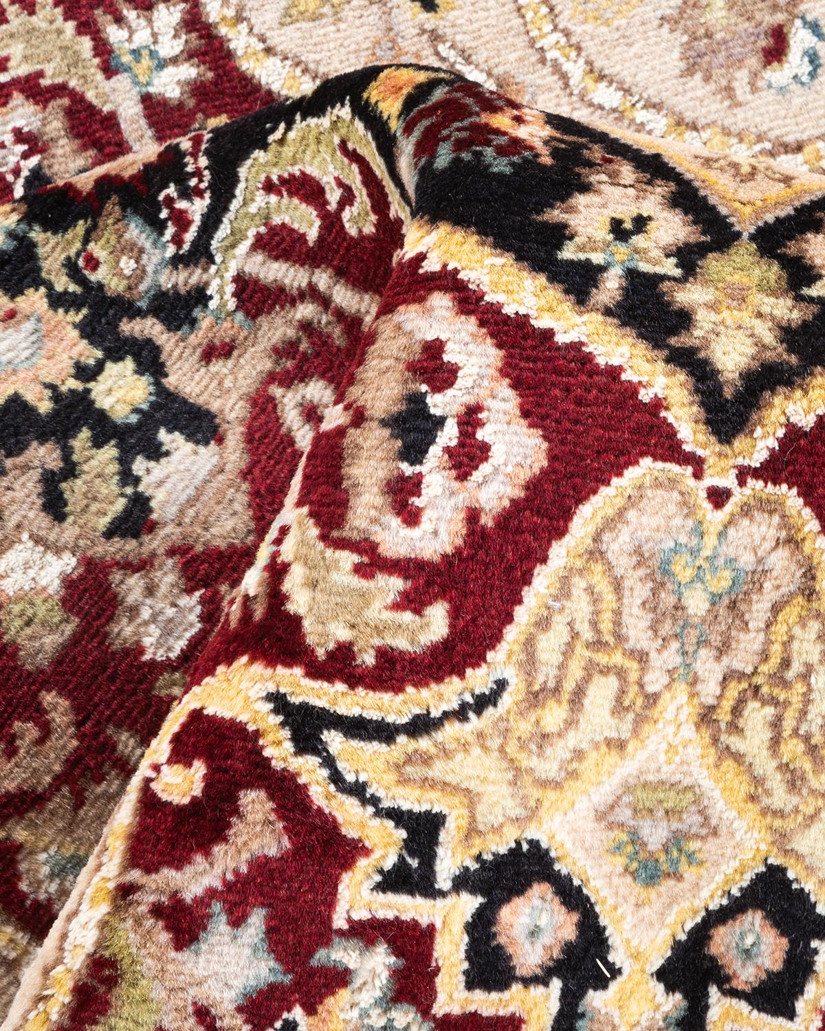 Handgeknpfter traditioneller orientalischer Mogul-Teppich in Rot, Unikat im Angebot 1