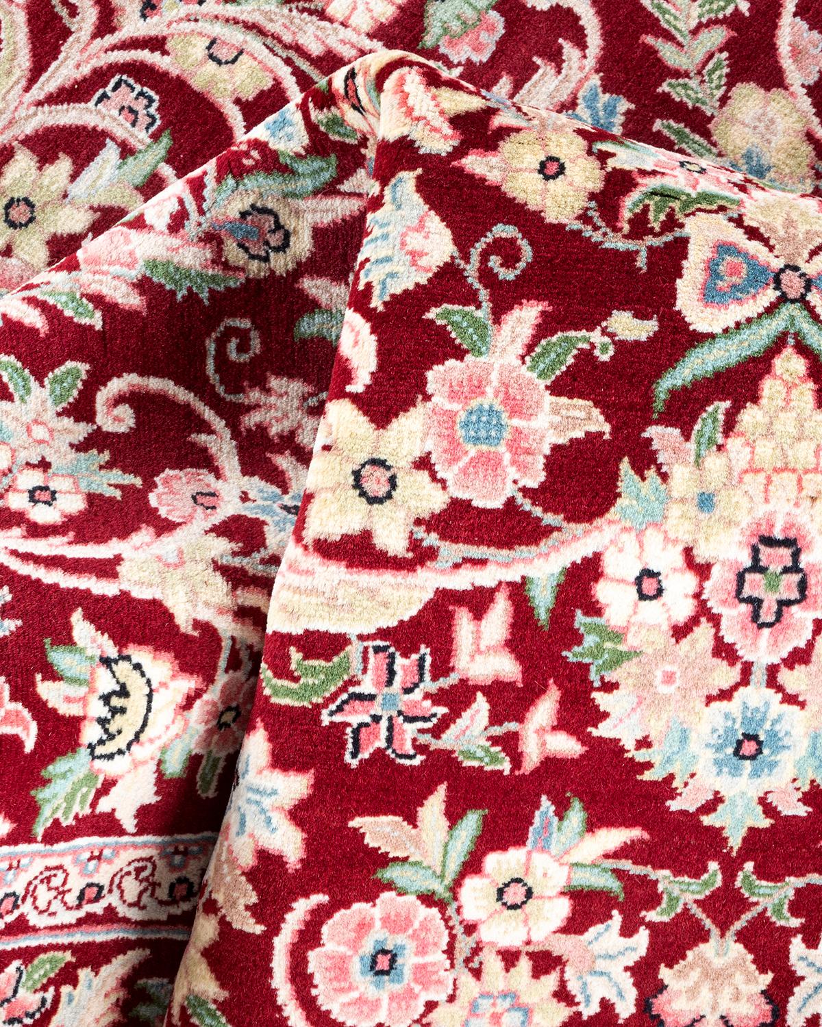 Handgeknpfter traditioneller orientalischer Mogul-Teppich in Rot, Unikat im Angebot 1