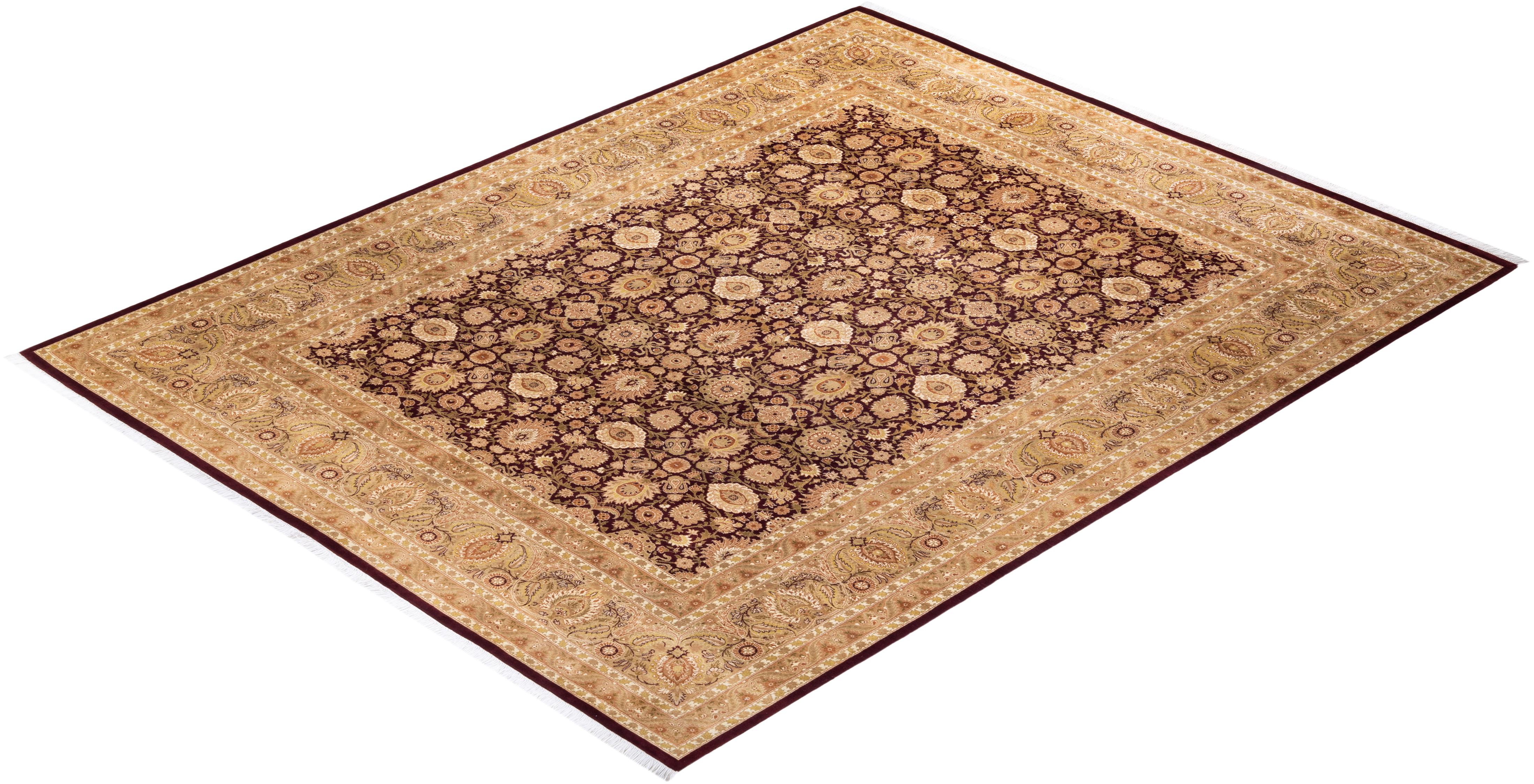Handgeknpfter traditioneller orientalischer Mogul-Teppich in Rot, Unikat im Angebot 2