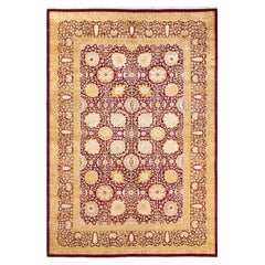 One of a Kind Hand Knotted Traditional Oriental Mogul Red Area Rug