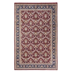 One of a Kind Hand Knotted Traditional Oriental Mogul Red Area Rug