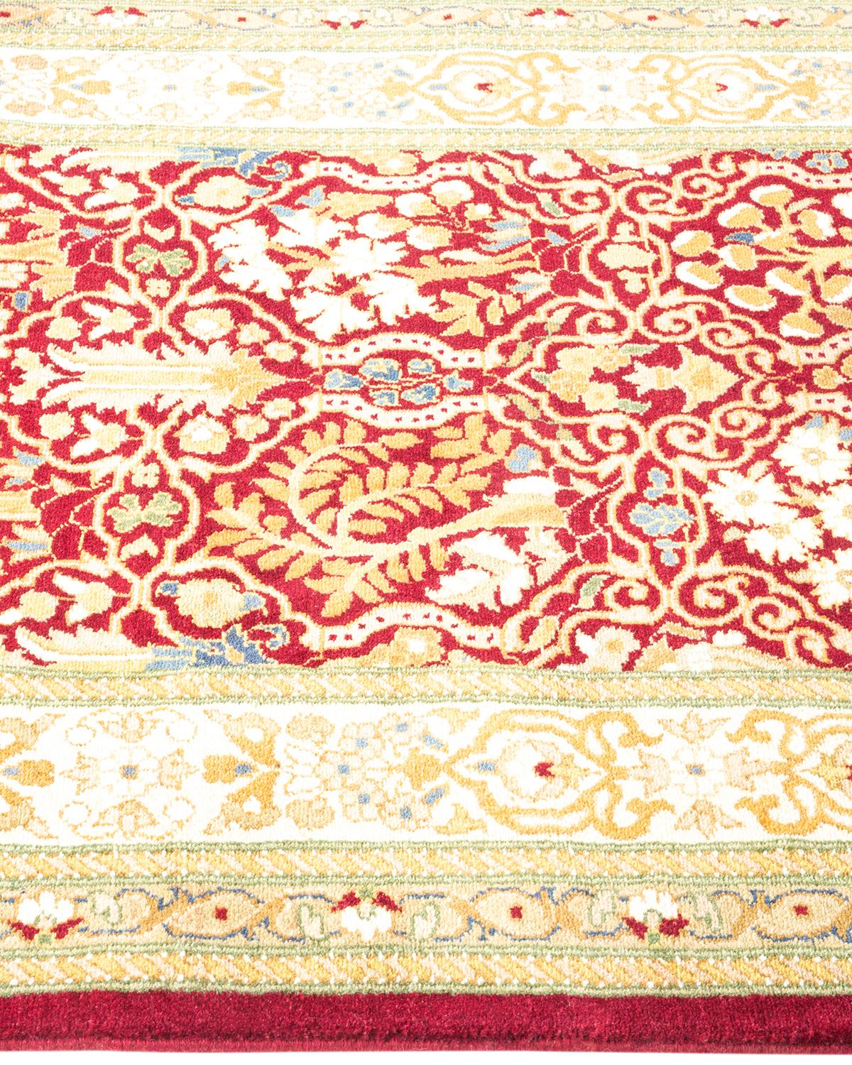 One of a Kind Hand Knotted Traditional Oriental Mogul Red Runner Area Rug In New Condition For Sale In Norwalk, CT