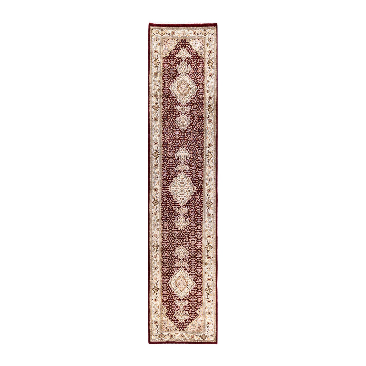 Einzigartiger handgeknpfter traditioneller orientalischer Mogul-Lufer in Rot im Angebot