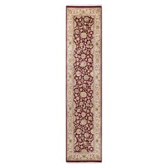 Unique en son genre, nou  la main, le tapis traditionnel Oriental Mogul Red Runner Area Rug