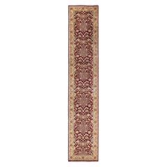 One of a Kind Hand Knotted Traditional Oriental Mogul Red Runner Area Rug