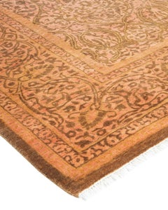 Einzigartiger handgeknüpfter traditioneller orientalischer Mogul-Teppich in Gelb