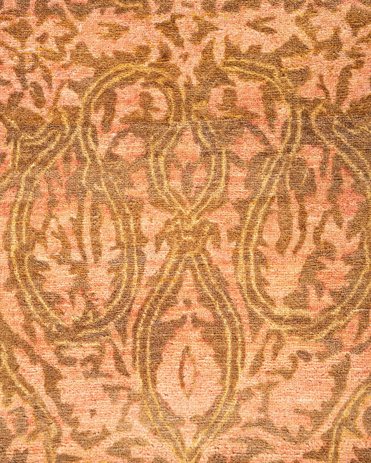 Pakistanais Tapis traditionnel oriental Mogul jaune, unique en son genre, noué à la main. en vente