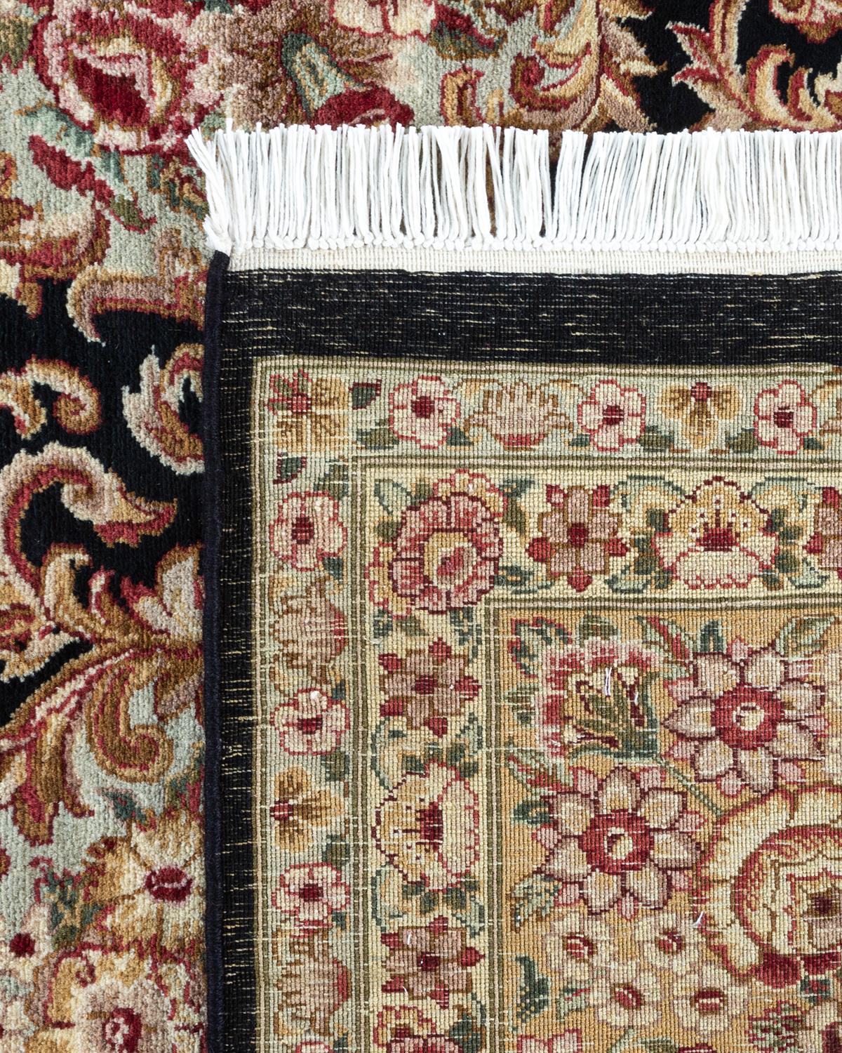 Contemporary One of a Kind Hand Knotted Traditional Oriental Mogul Yellow Area Rug For Sale