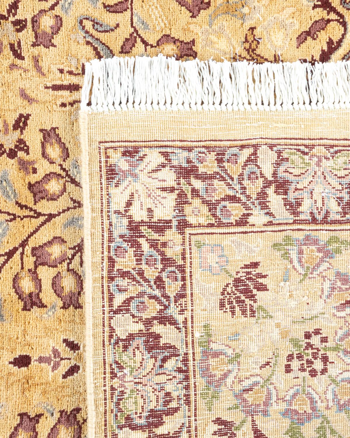 XXIe siècle et contemporain Tapis traditionnel oriental Mogul jaune, unique en son genre, nou  la main. en vente