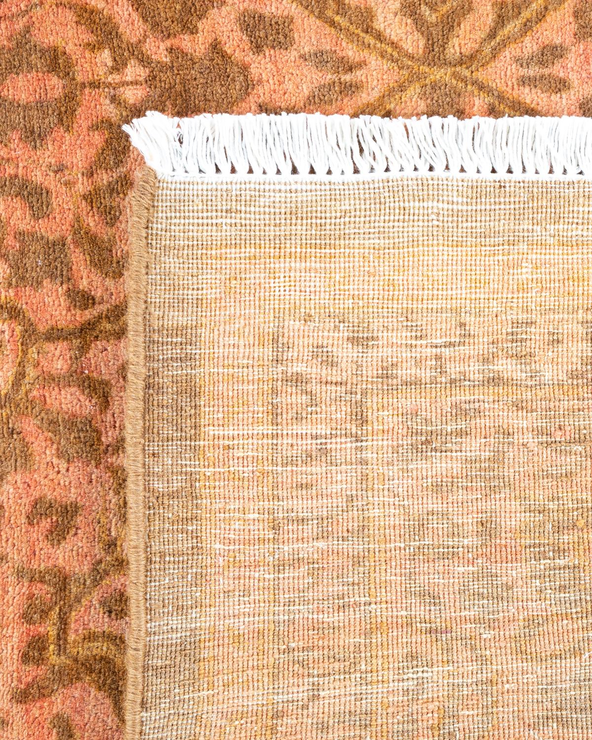 XXIe siècle et contemporain Tapis traditionnel oriental Mogul jaune, unique en son genre, noué à la main. en vente