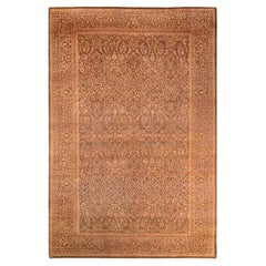 One of a Kind Hand Knotted Traditional Oriental Mogul Yellow Area Rug