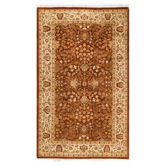 One of a Kind Hand Knotted Traditional Oriental Orange Area Rug