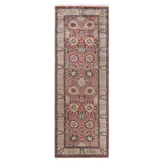 One of a Kind Hand Knotted Traditional Oriental Pink Runner