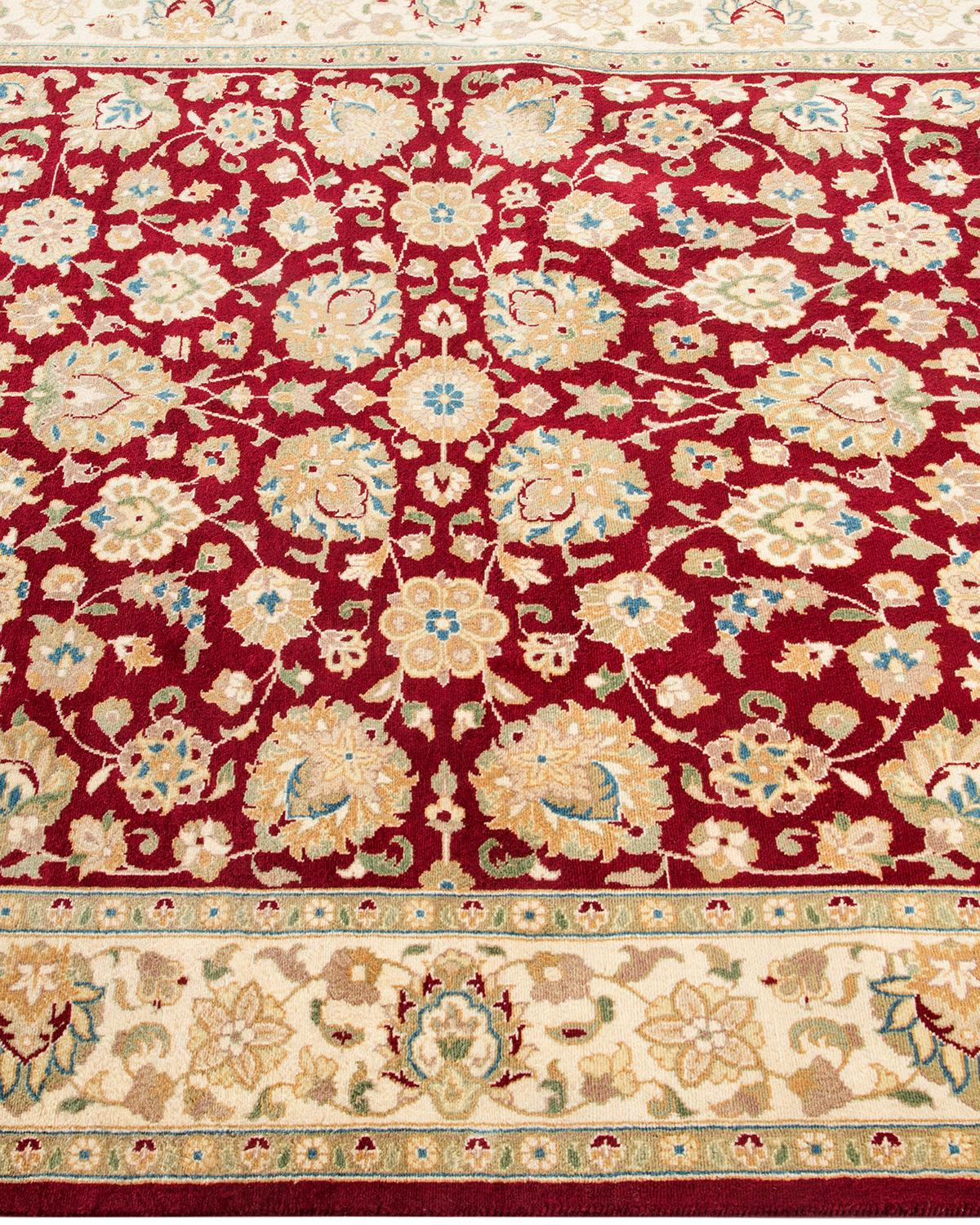 One of a Kind Hand Knotted Traditional Oriental Red Area Rug In New Condition For Sale In Norwalk, CT