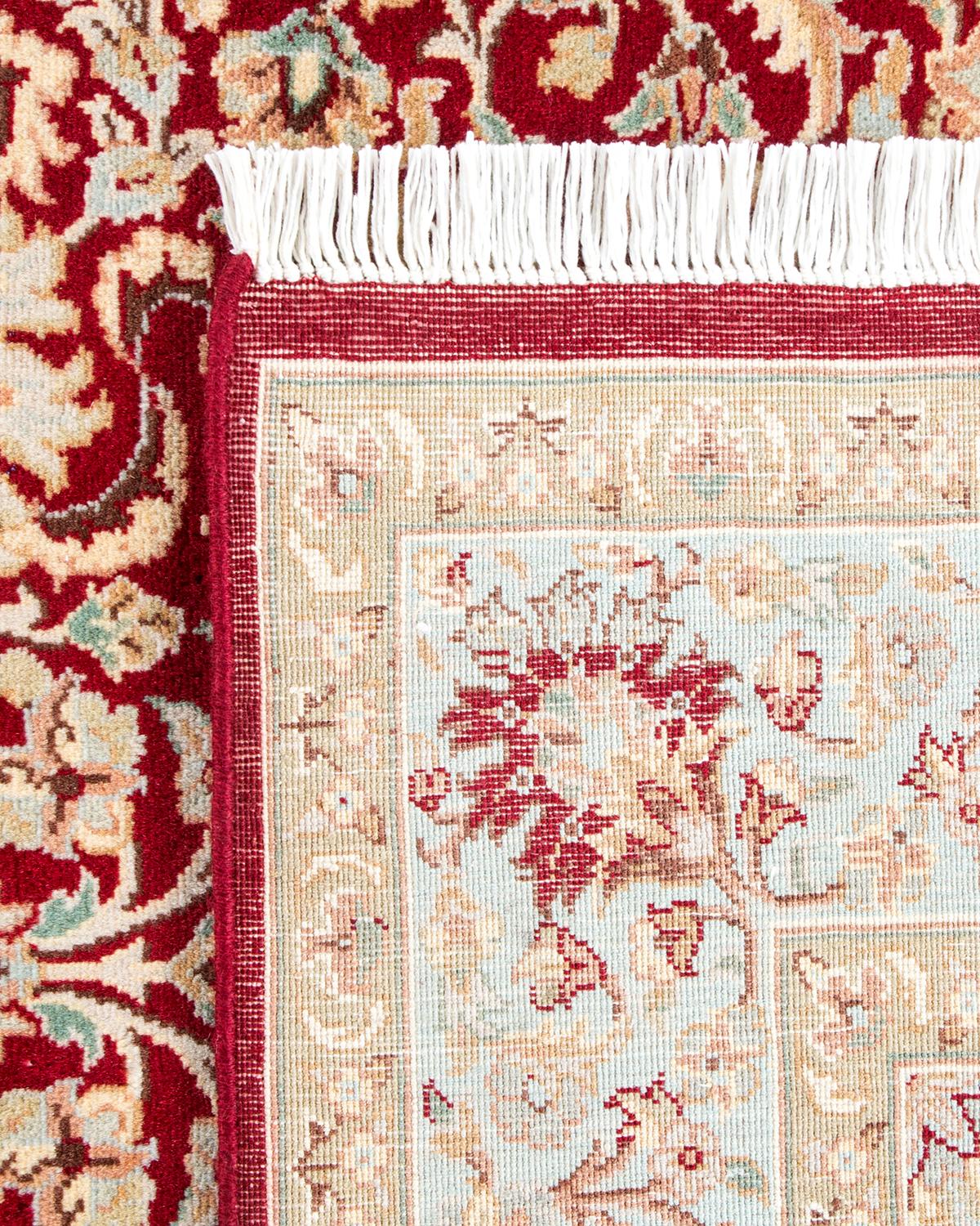 XXIe siècle et contemporain Tapis traditionnel oriental rouge, noué à la main, unique en son genre en vente