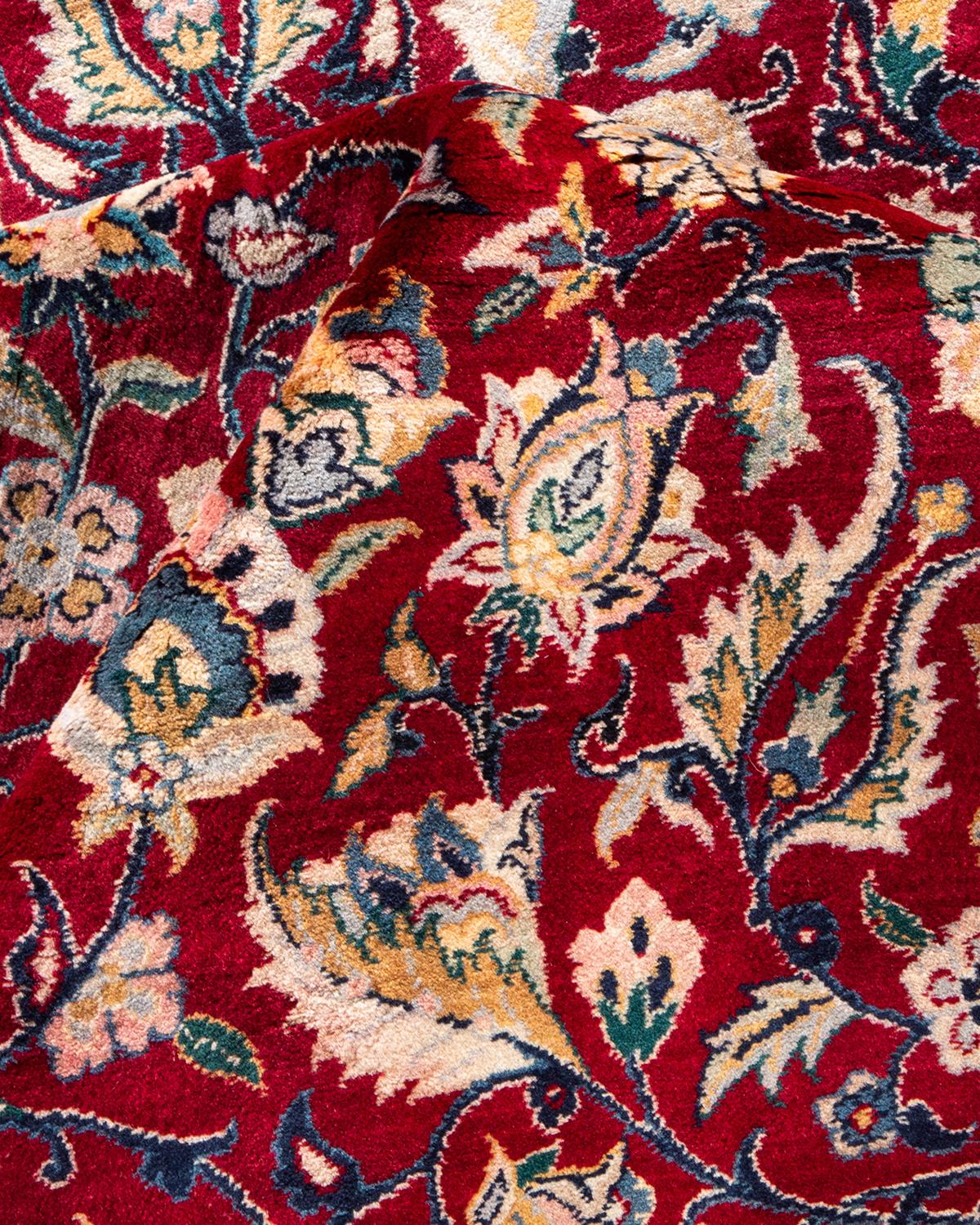 One of a Kind Hand Knotted Traditional Oriental Red Area Rug For Sale 1