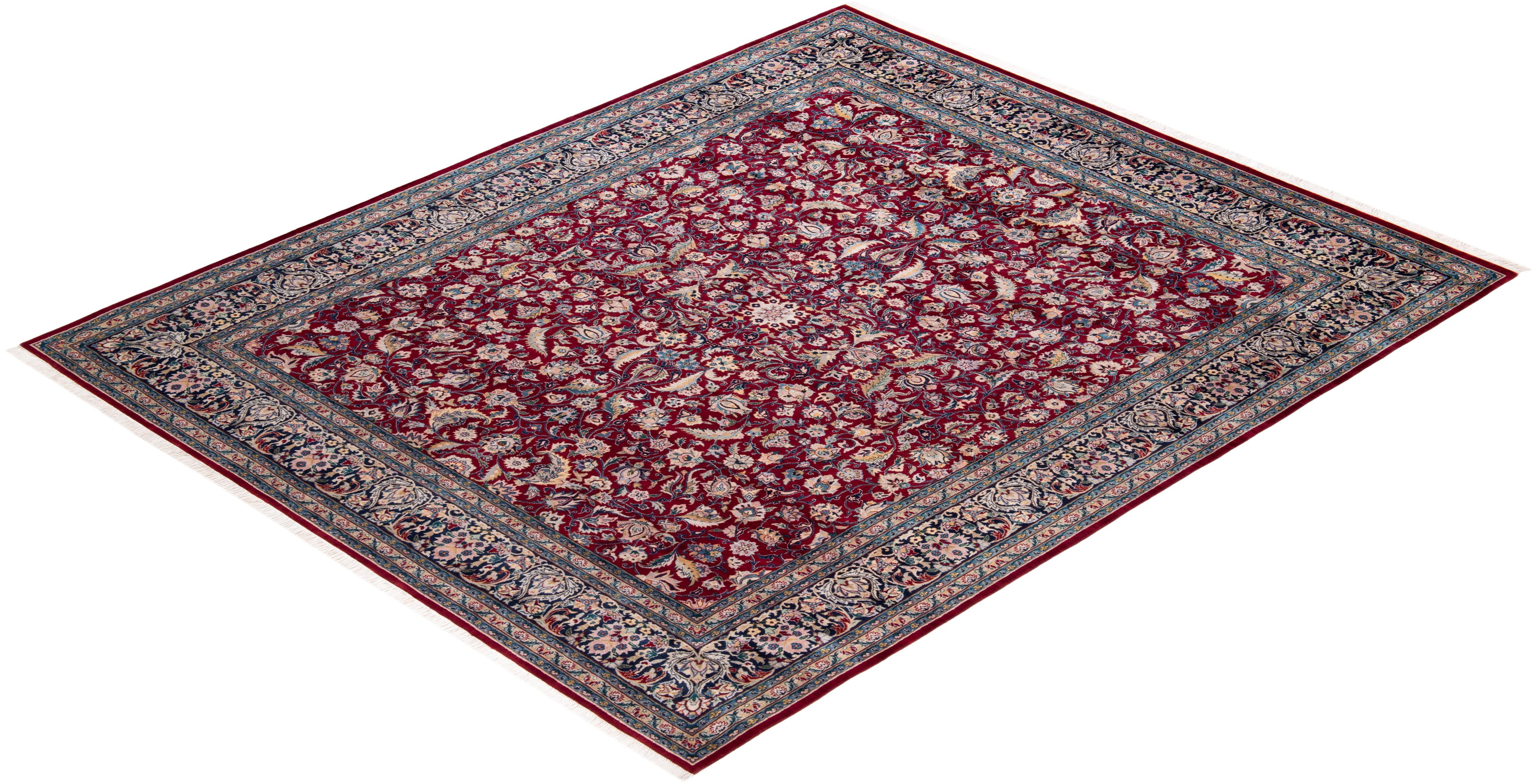 One of a Kind Hand Knotted Traditional Oriental Red Area Rug For Sale 2