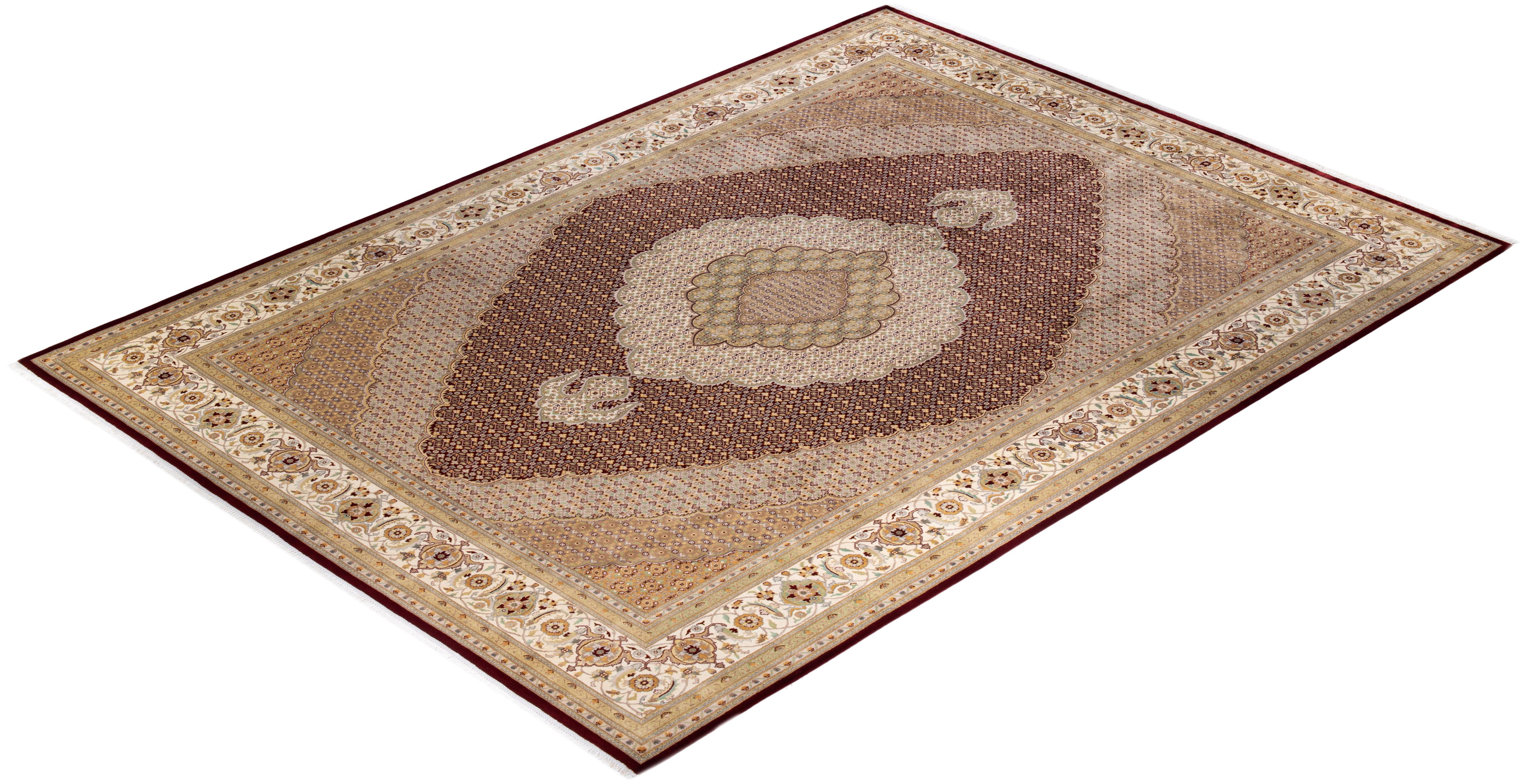 One of a Kind Hand Knotted Traditional Oriental Red Area Rug For Sale 2