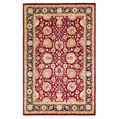 One of a Kind Hand Knotted Traditional Oriental Red Area Rug