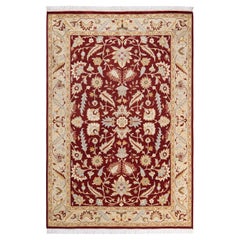 One of a Kind Hand Knotted Traditional Oriental Red Area Rug