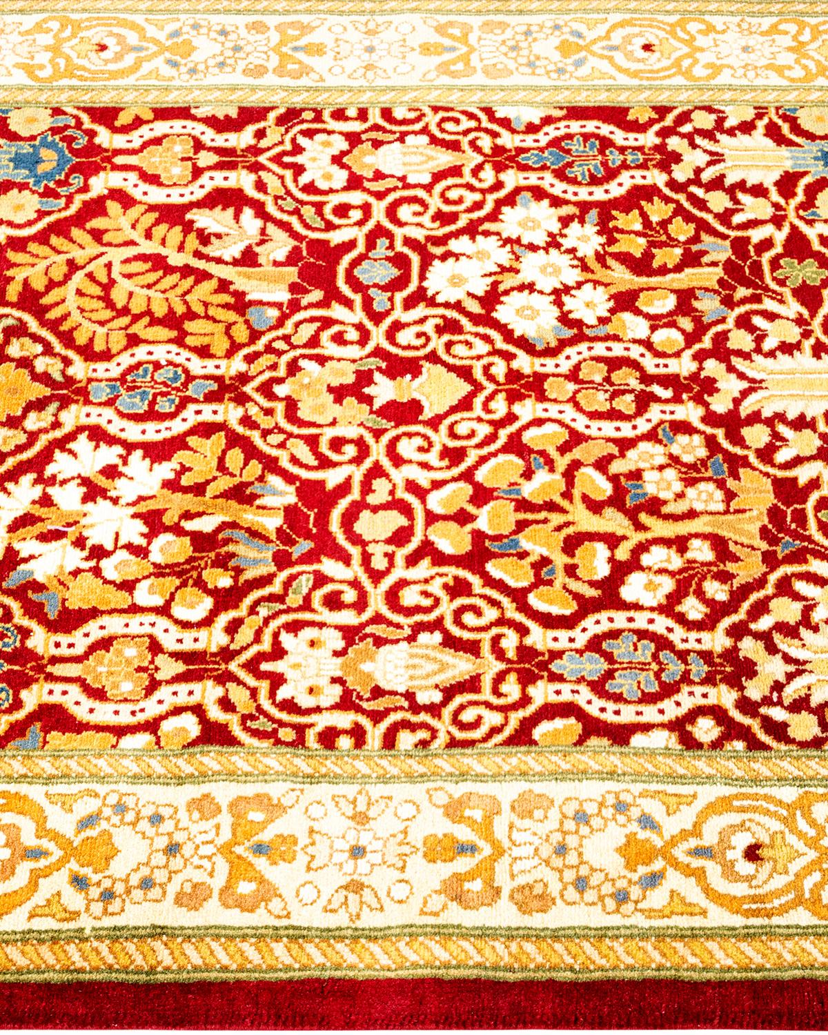 One of a Kind Hand Knotted Traditional Oriental Red Runner In New Condition For Sale In Norwalk, CT