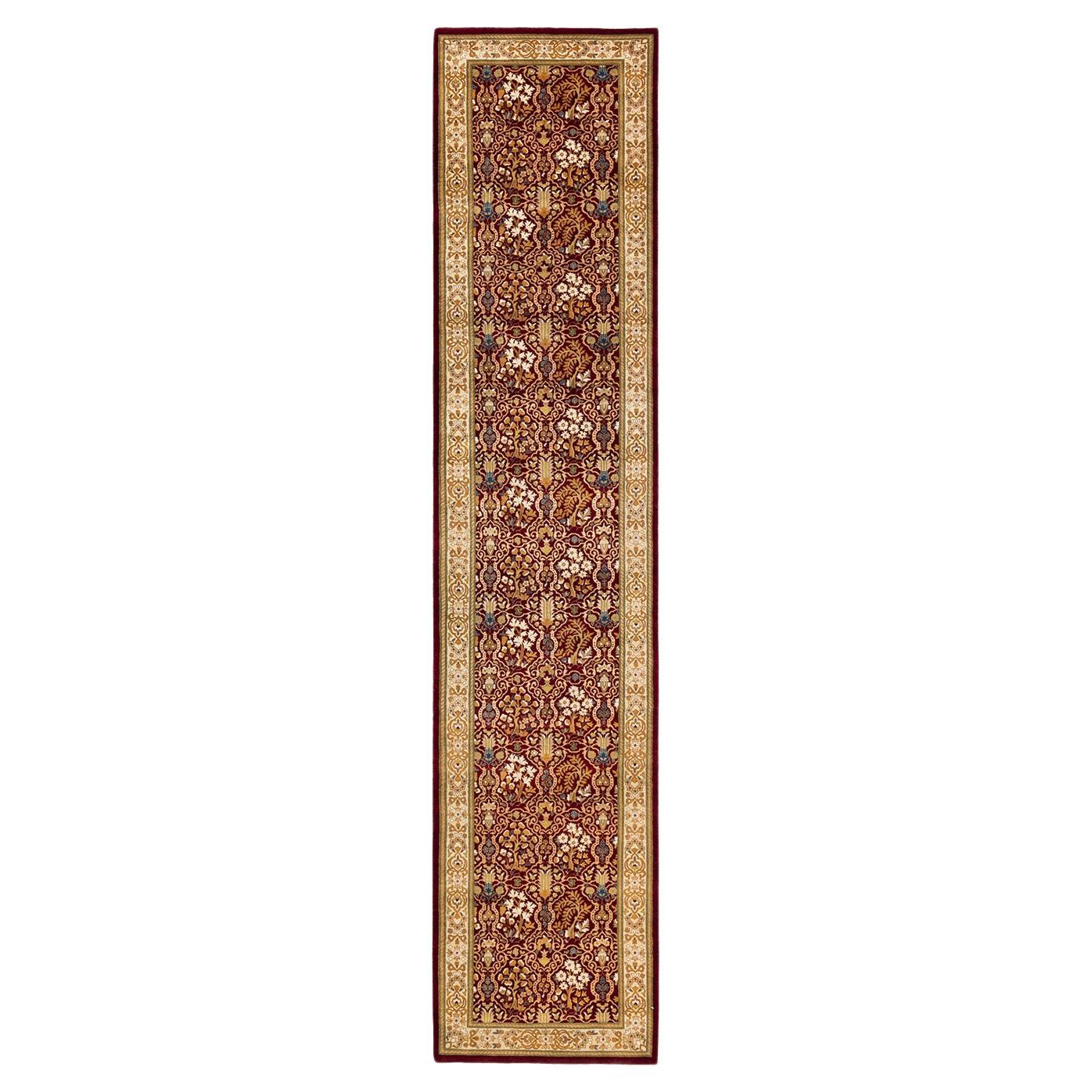 One of a Kind Hand Knotted Traditional Oriental Red Runner For Sale