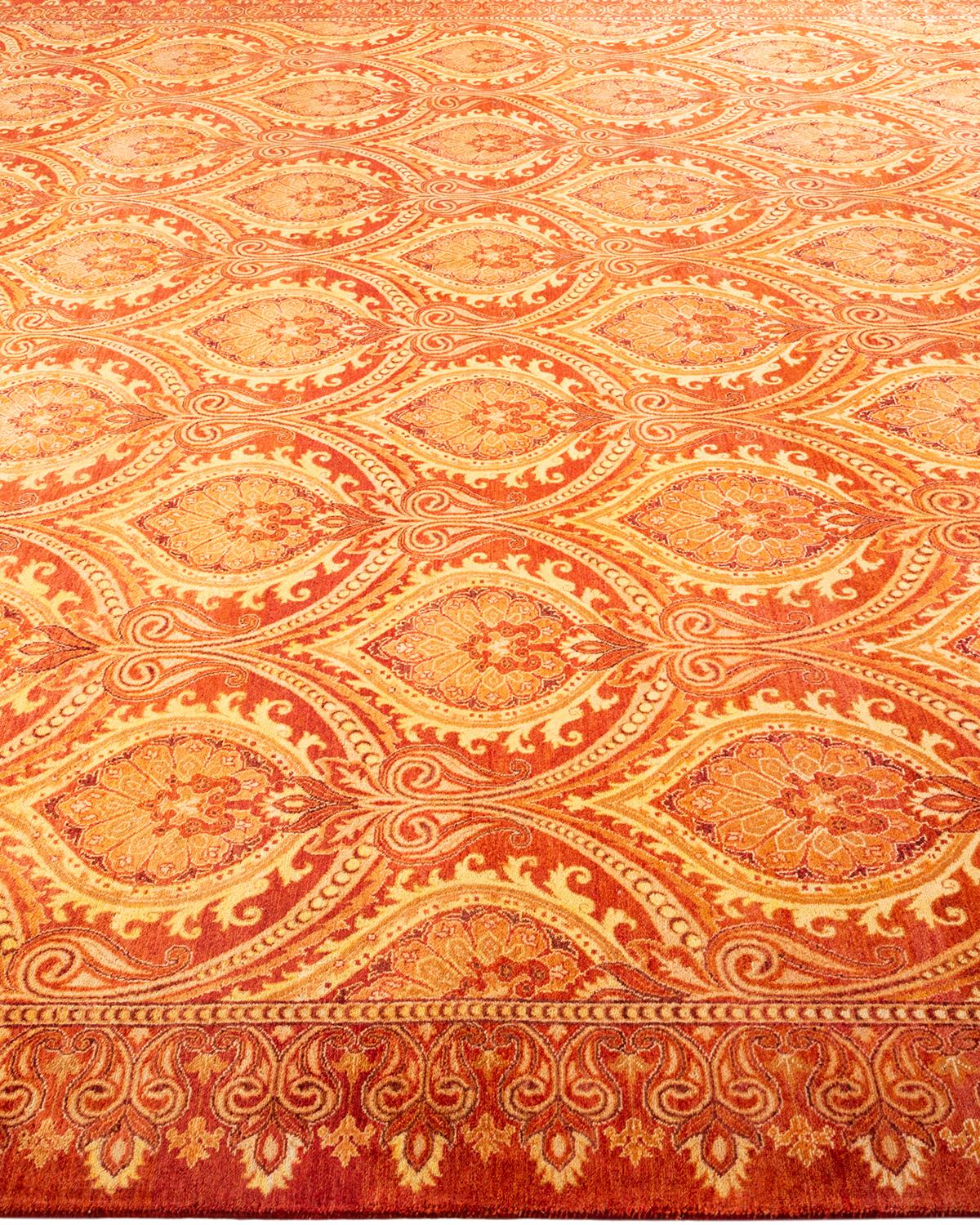 Handgeknüpfter, traditioneller, roter Paisley Mogul-Teppich, Unikat im Zustand „Neu“ im Angebot in Norwalk, CT