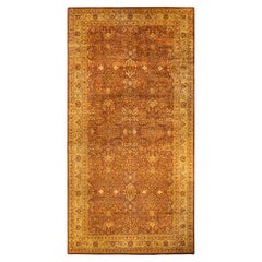 One-Of-A-Kind Hand Knotted Traditional Ro Mogul Orange Area Rug
