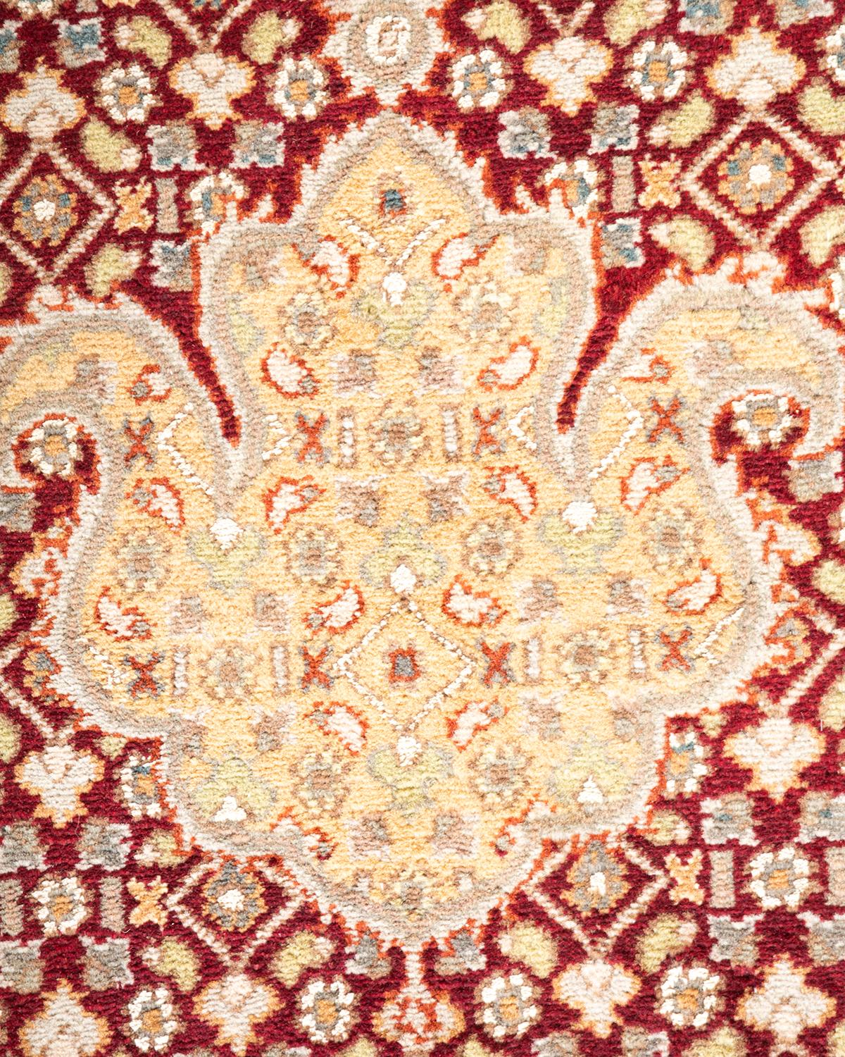 Einzigartiger handgeknüpfter traditioneller Stammes-Teppich Mogul Rot (Pakistanisch) im Angebot