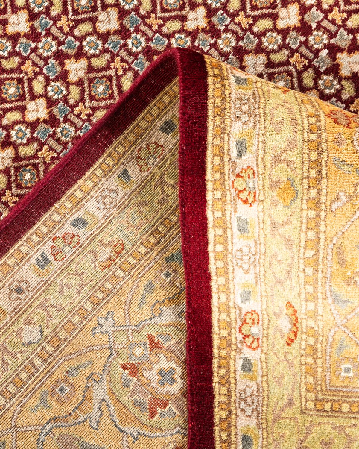 Einzigartiger handgeknüpfter traditioneller Stammes-Teppich Mogul Rot (Wolle) im Angebot