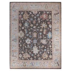 One of a Kind Hand Knotted Traditional Tribal Oushak Beige Area Rug