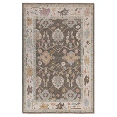 One of a Kind Hand Knotted Traditional Tribal Oushak Brown Area Rug